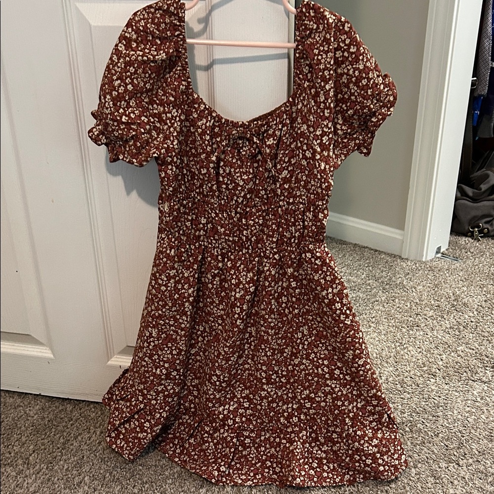 Treasure & Bond Rust Floral Dress